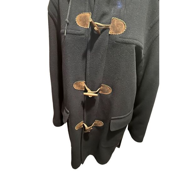 Vintage LL Bean 100% Wool Thinsulate Plaid Lining Mens Navy Coat Size M Tall USA - Picture 2 of 12